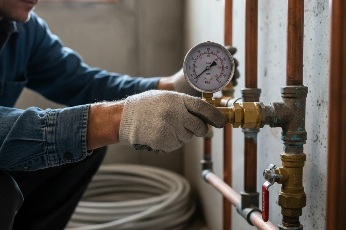 Pressure testing a repaired line during Water Line Repair in Sea Isle City